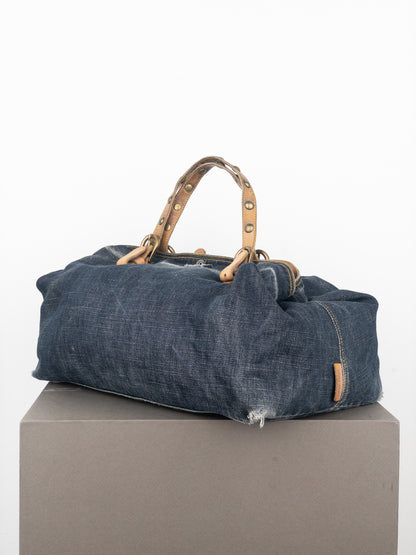 Miu Miu 2000s Denim Shopper Tote Handbag