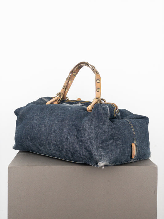 Miu Miu 2000s Denim Shopper Tote Handbag