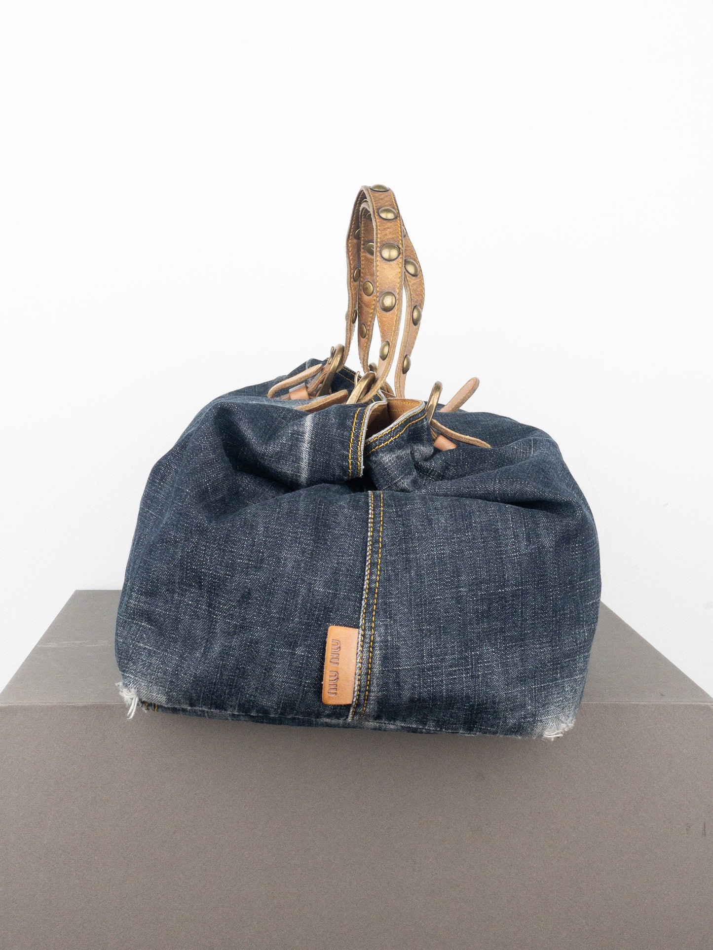 Miu Miu 2000s Denim Shopper Tote Handbag