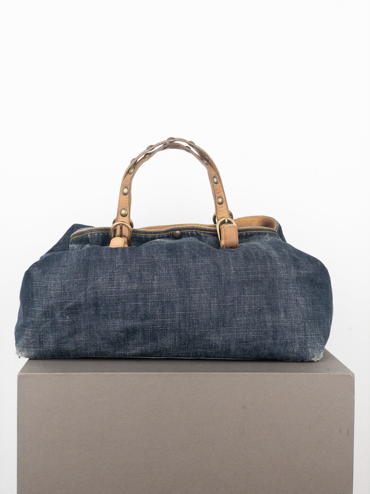 Miu Miu 2000s Denim Shopper Tote Handbag