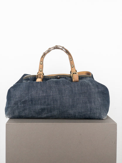 Miu Miu 2000s Denim Shopper Tote Handbag