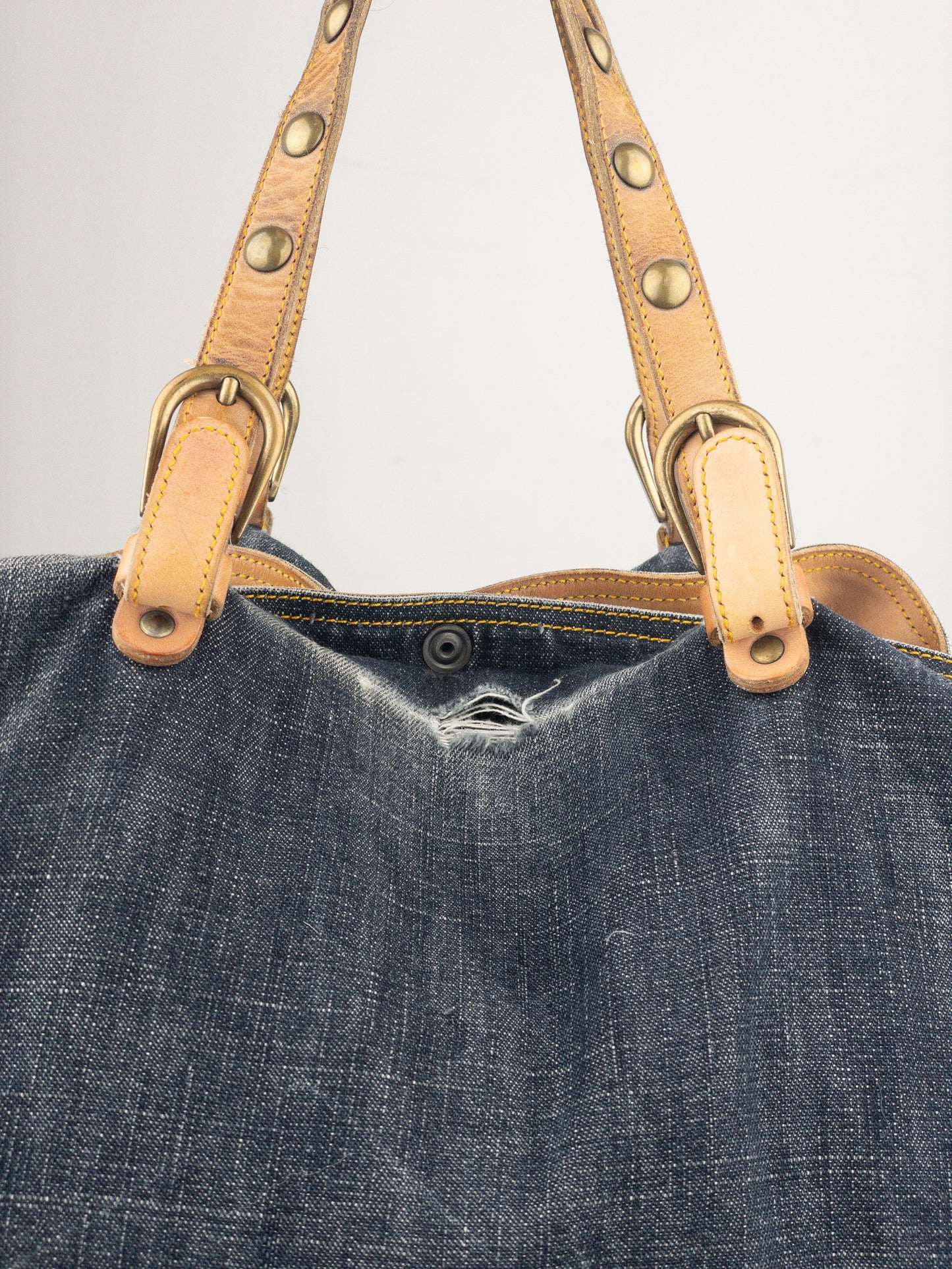 Miu Miu 2000s Denim Shopper Tote Handbag