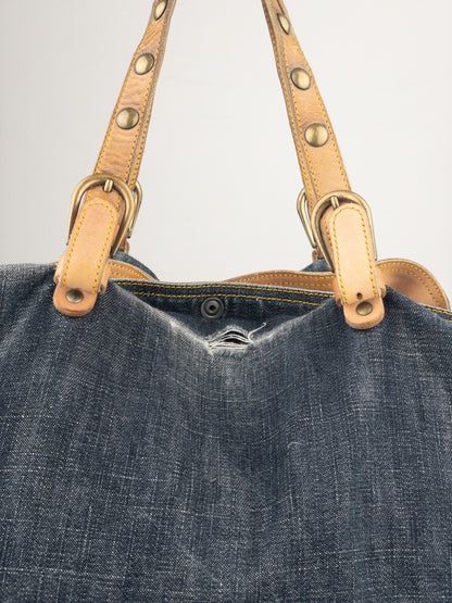 Miu Miu 2000s Denim Shopper Tote Handbag