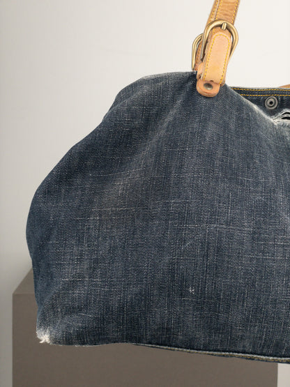 Miu Miu 2000s Denim Shopper Tote Handbag