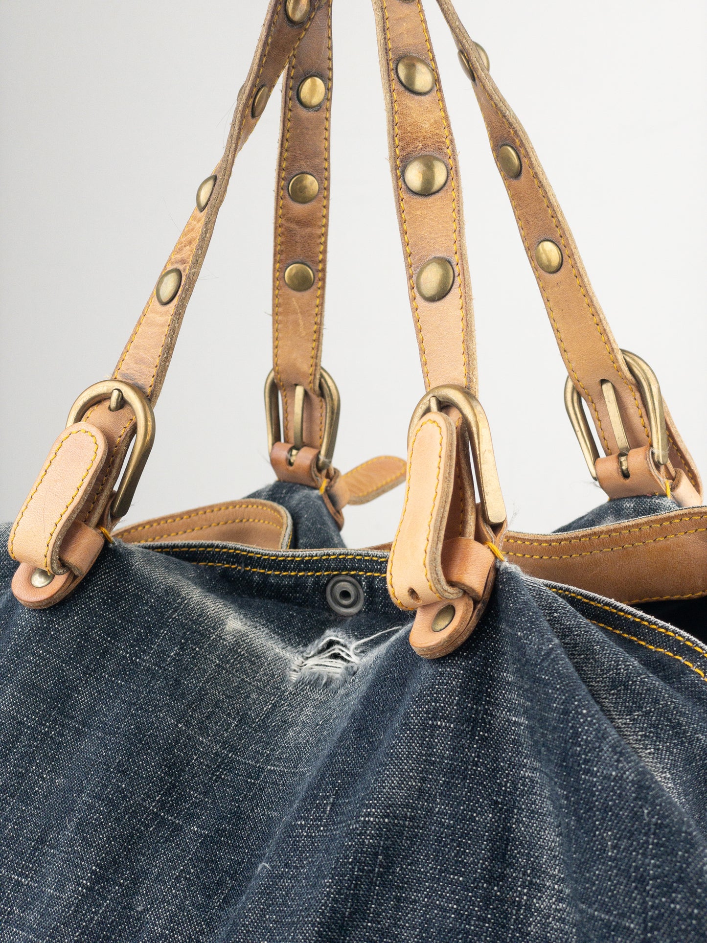 Miu Miu 2000s Denim Shopper Tote Handbag