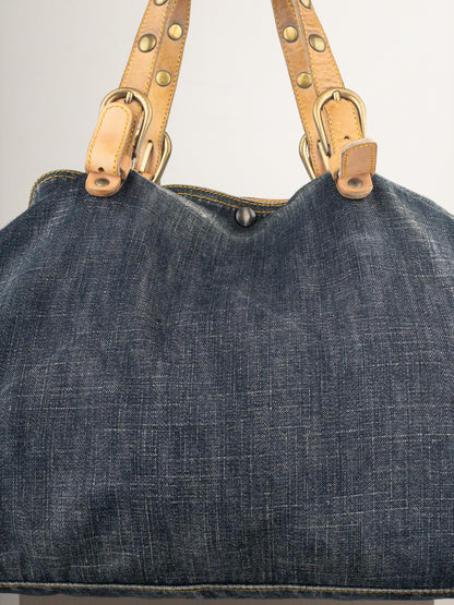 Miu Miu 2000s Denim Shopper Tote Handbag