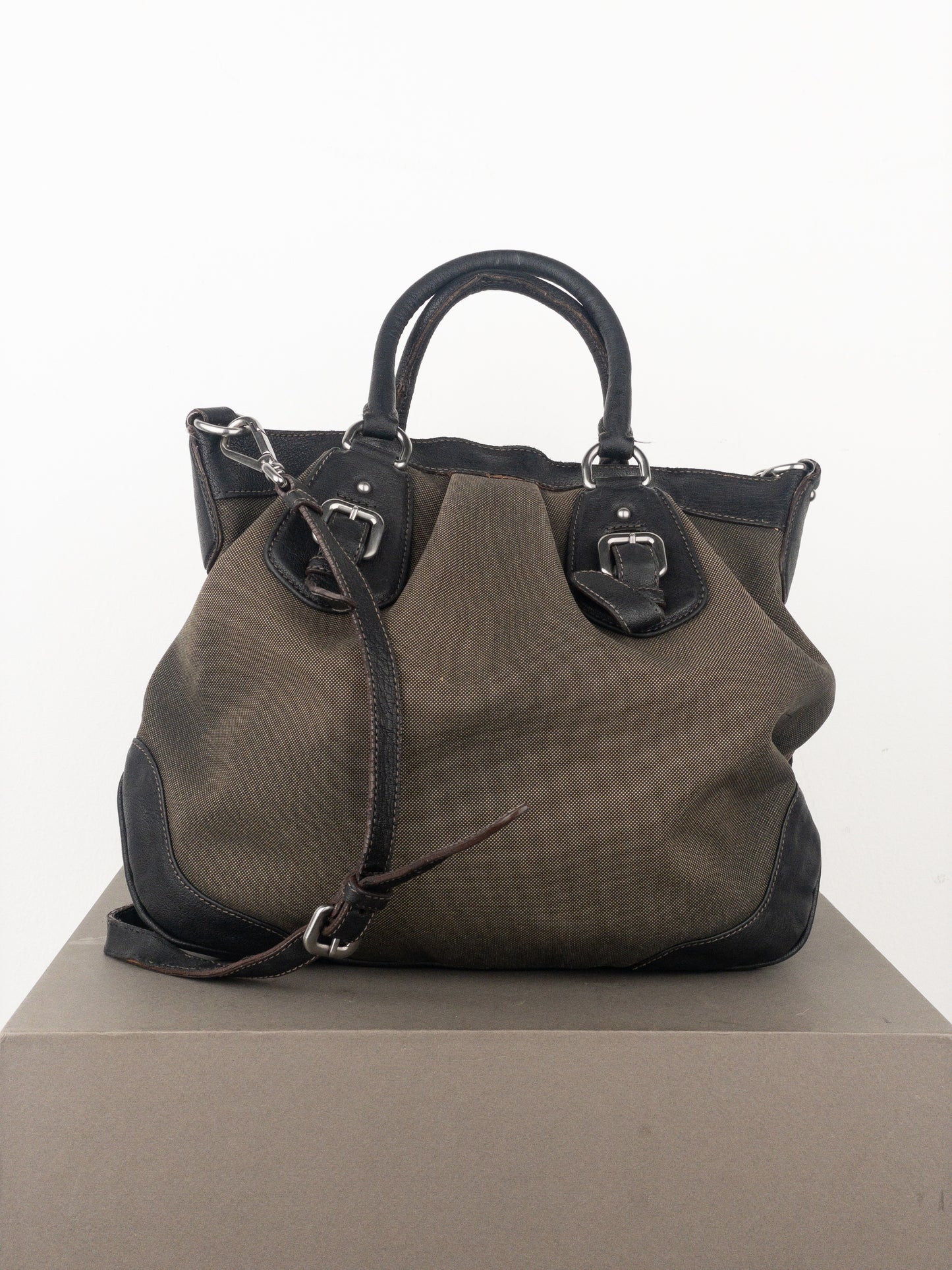 Prada 2000s Jacquard Canvas Shopper Handbag