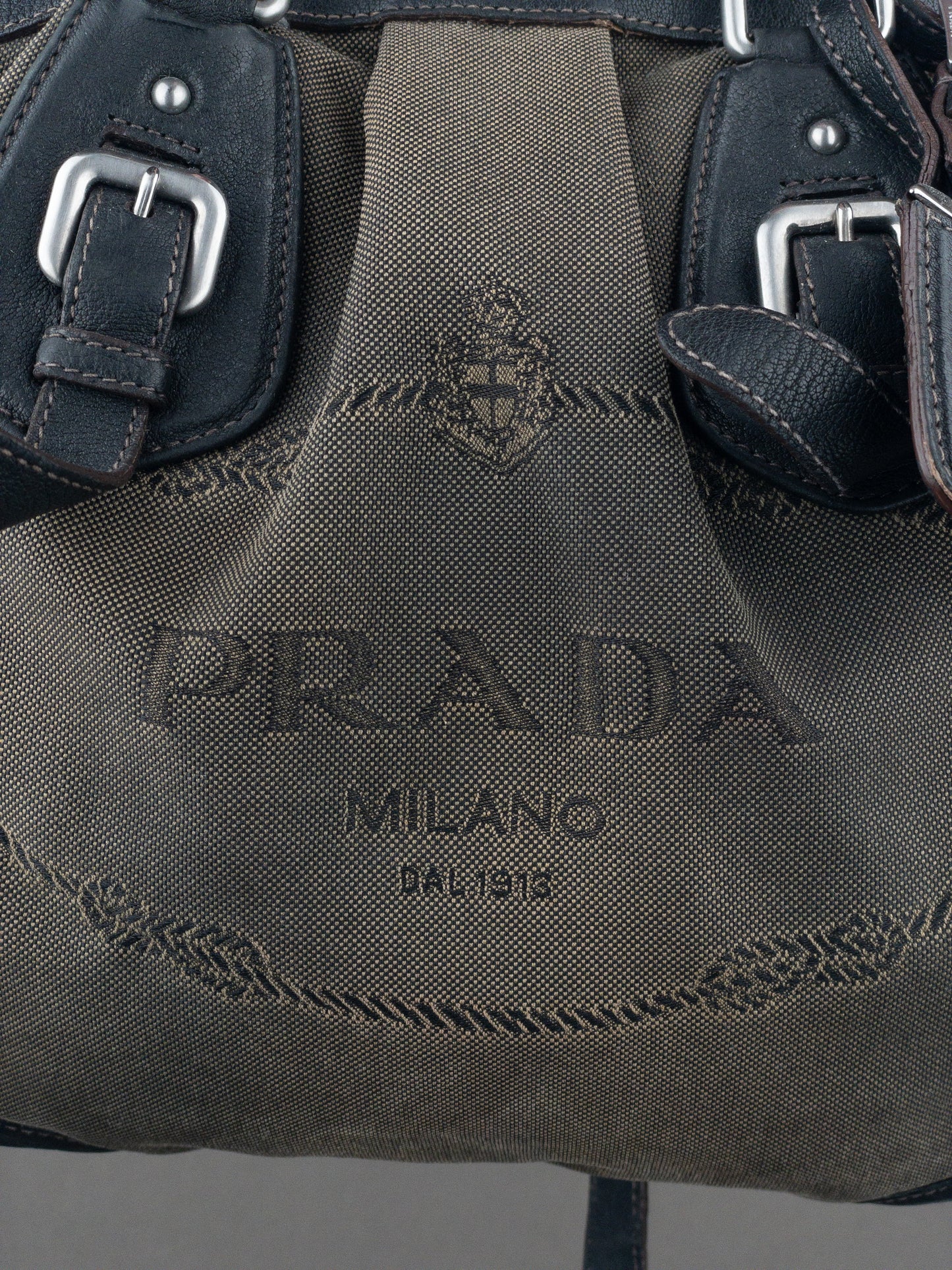 Prada 2000s Jacquard Canvas Shopper Handbag