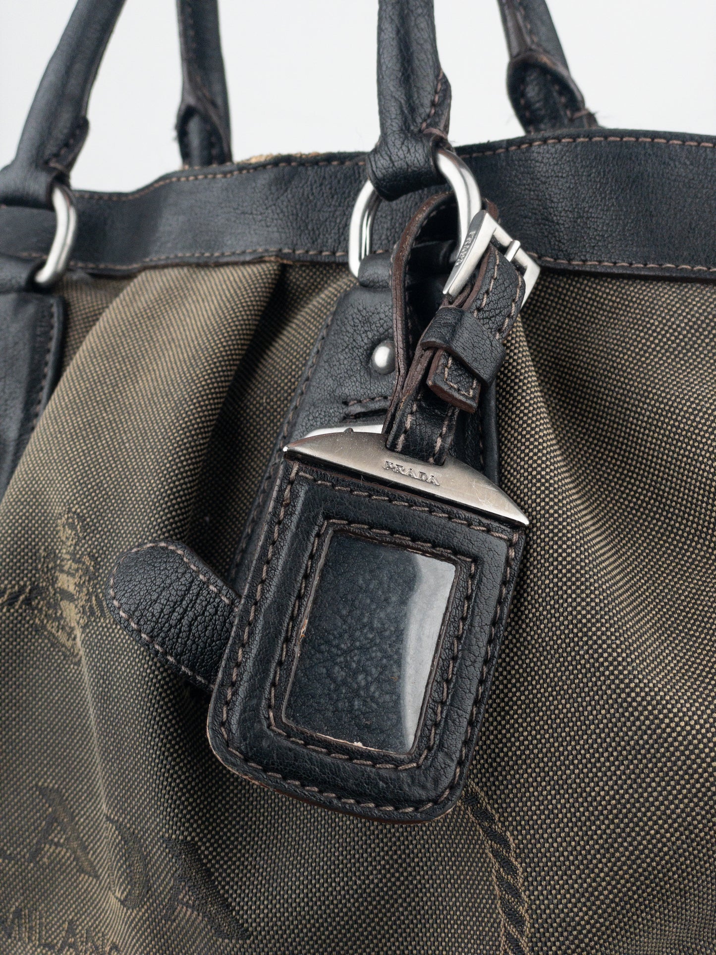 Prada 2000s Jacquard Canvas Shopper Handbag