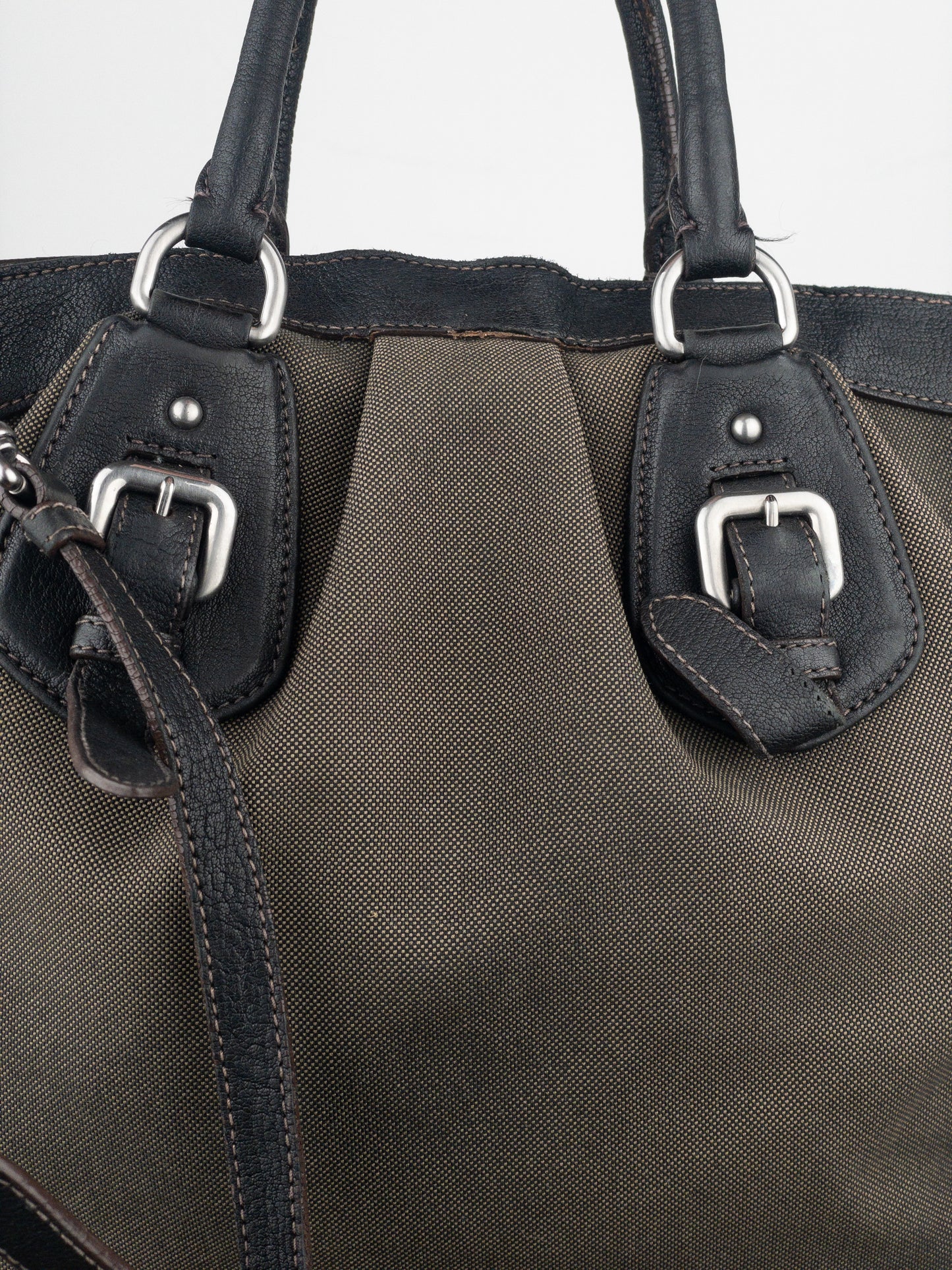 Prada 2000s Jacquard Canvas Shopper Handbag