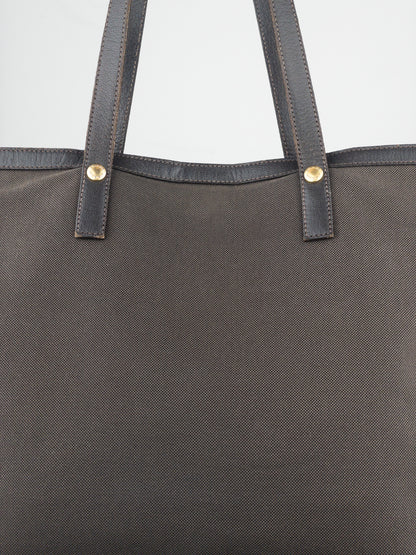 Prada 2000s Jacquard Canvas Shopper Tote Handbag