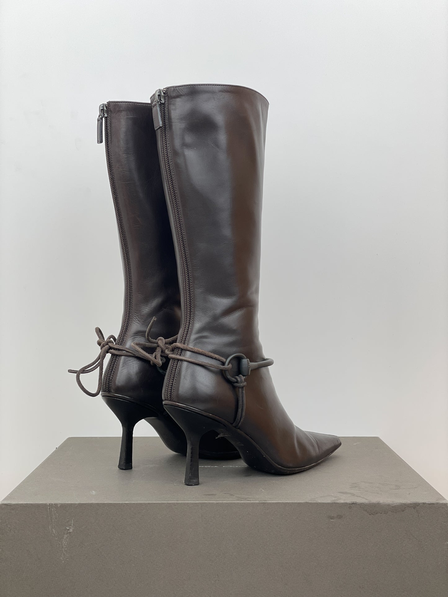 Gucci by Tom Ford 1990s Horsebit Stirrup Riding Heel Boots