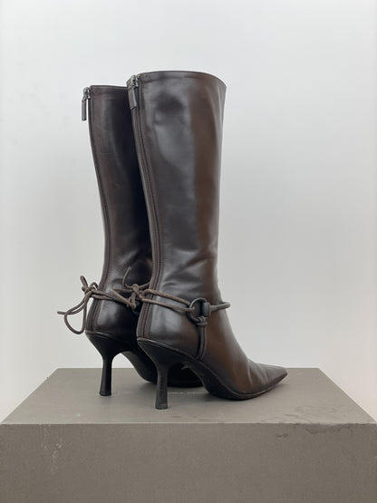 Gucci by Tom Ford 1990s Horsebit Stirrup Riding Heel Boots