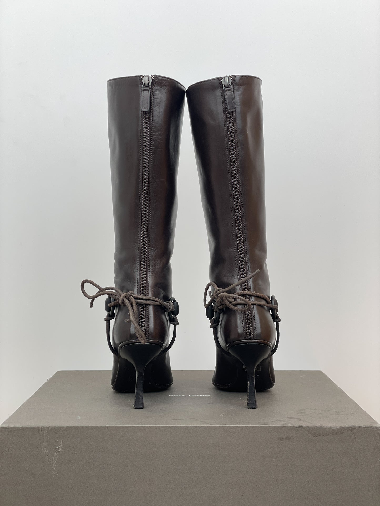 Gucci by Tom Ford 1990s Horsebit Stirrup Riding Heel Boots