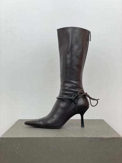 Gucci by Tom Ford 1990s Horsebit Stirrup Riding Heel Boots