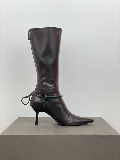 Gucci by Tom Ford 1990s Horsebit Stirrup Riding Heel Boots