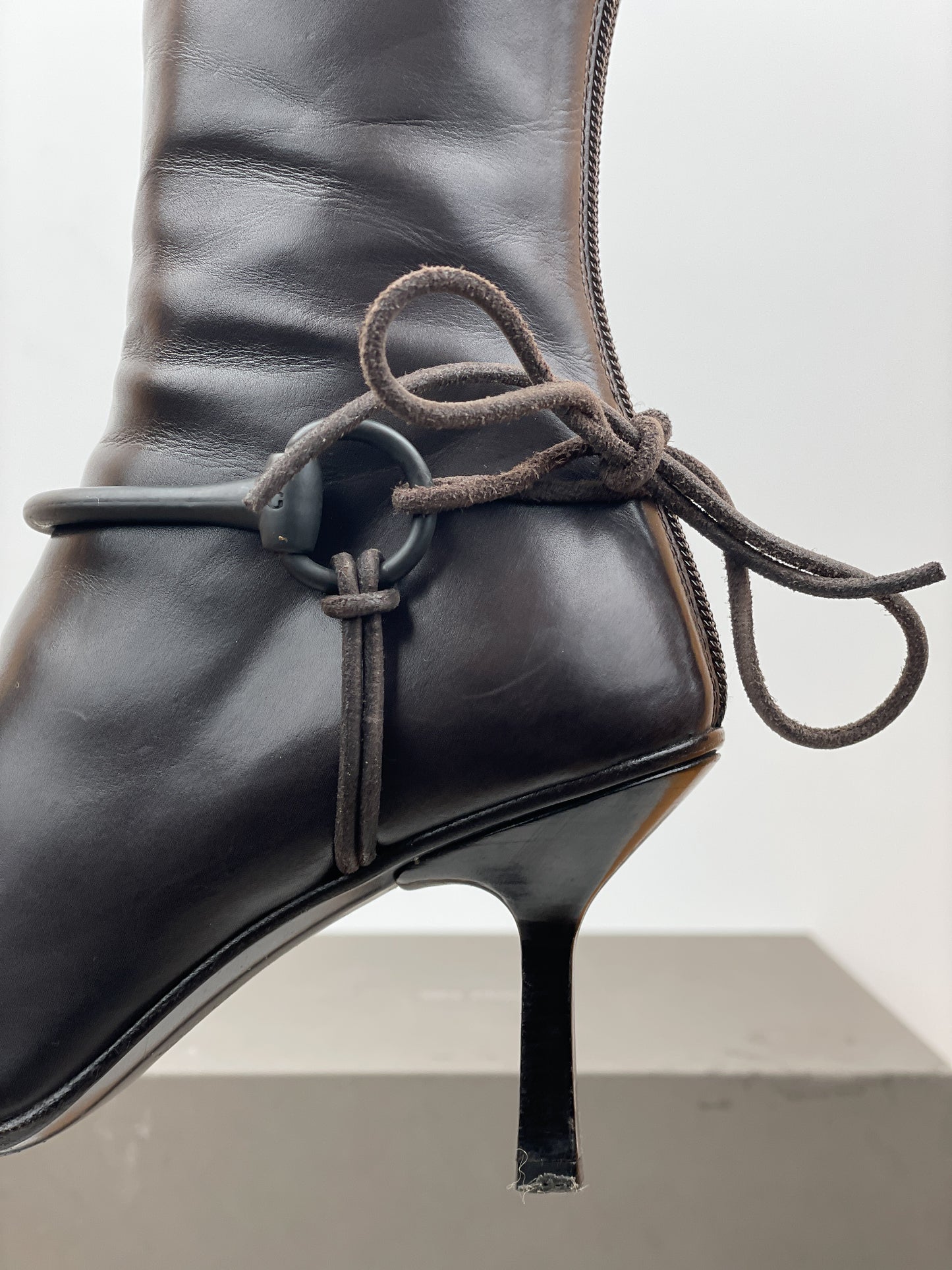 Gucci by Tom Ford 1990s Horsebit Stirrup Riding Heel Boots