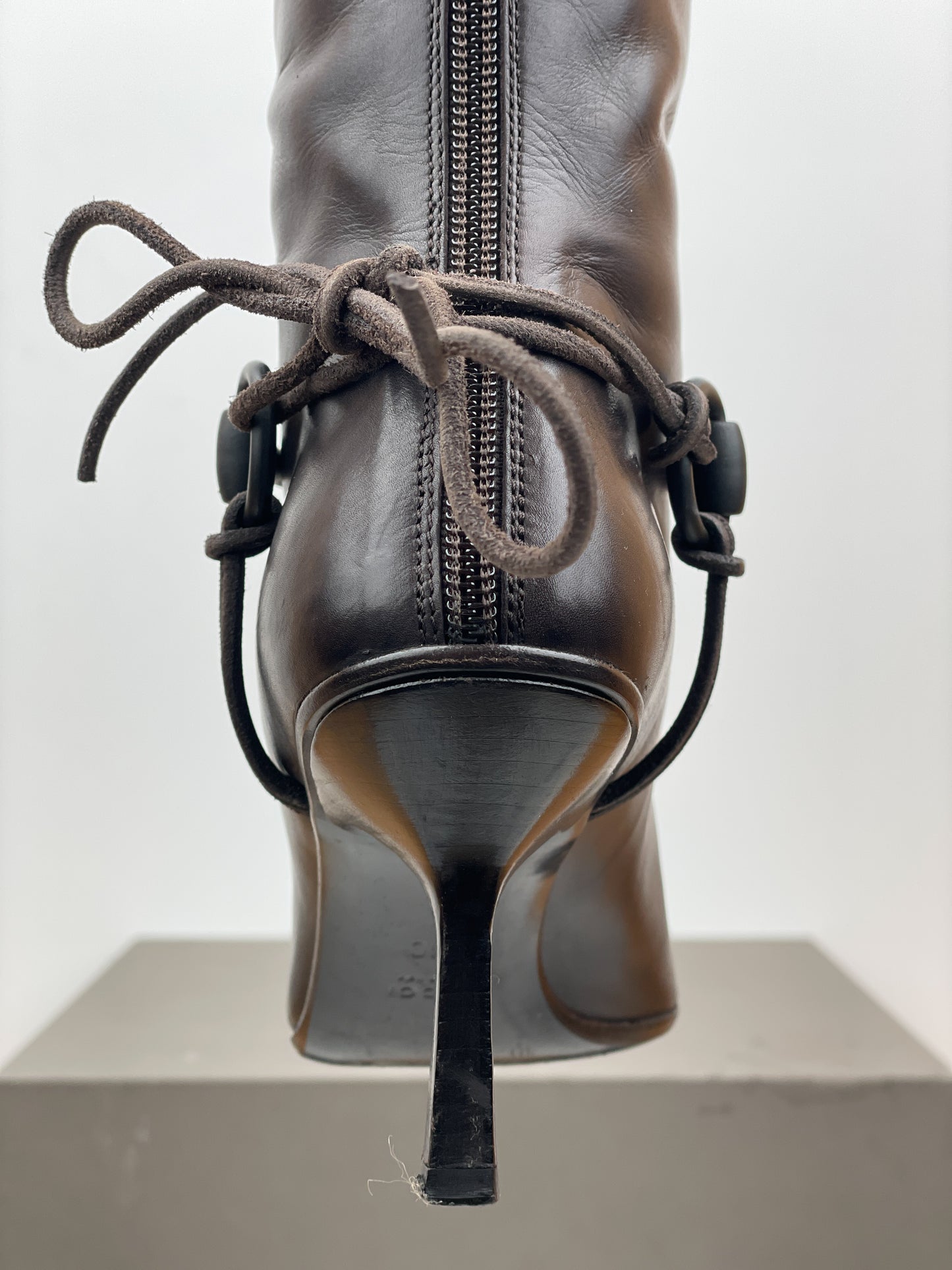 Gucci by Tom Ford 1990s Horsebit Stirrup Riding Heel Boots