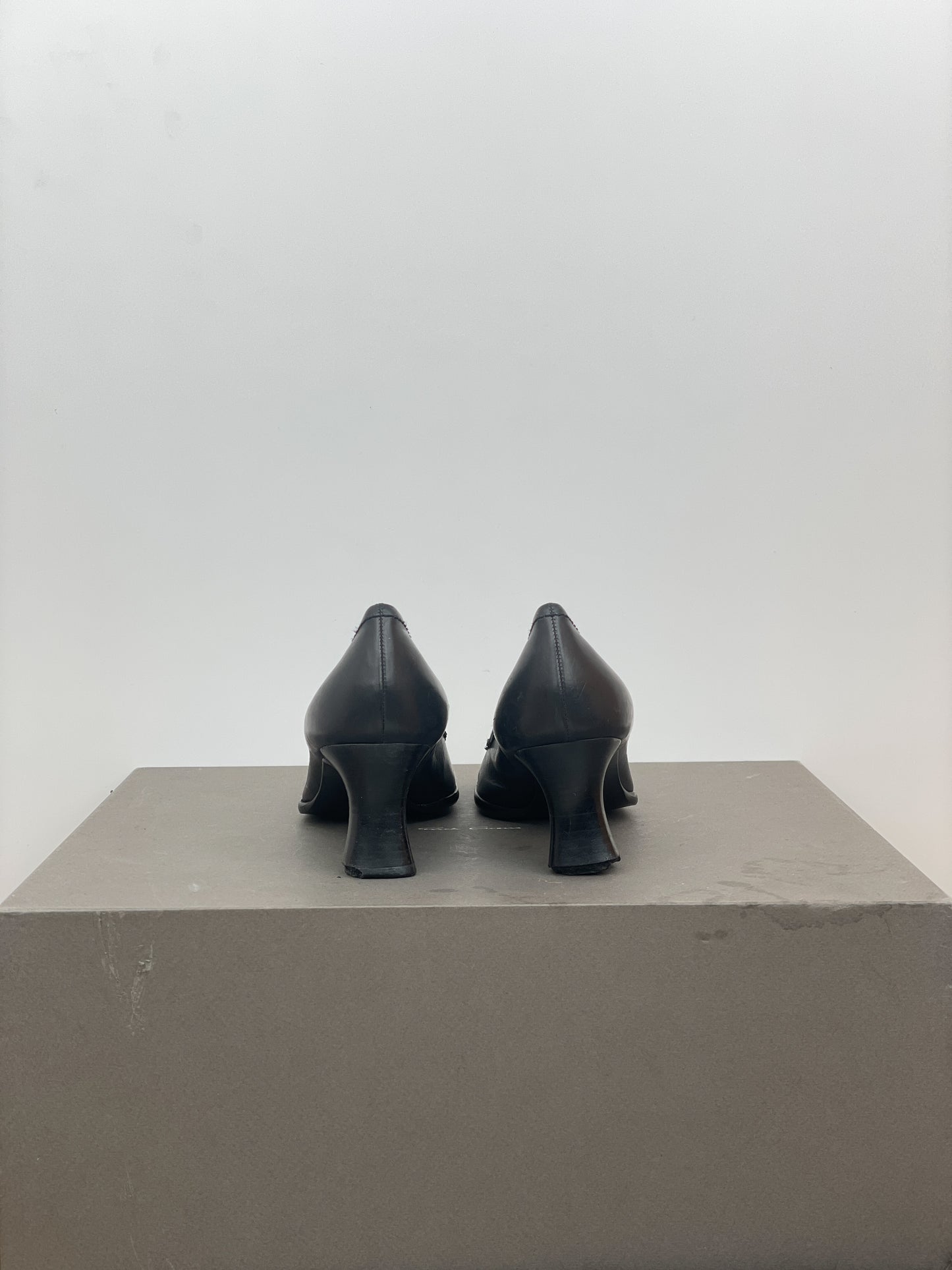 Prada 2000s Square Toe Loafer Pump Heels
