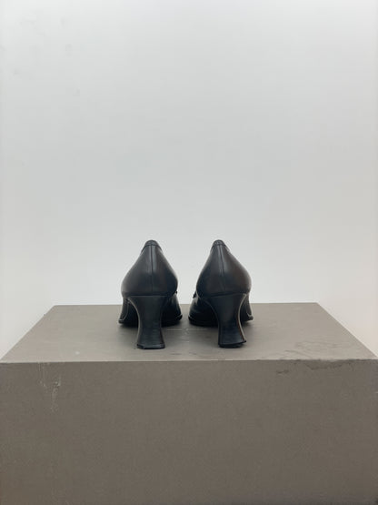 Prada 2000s Square Toe Loafer Pump Heels
