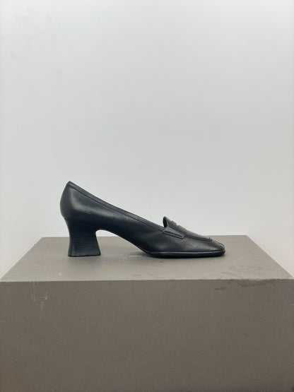 Prada 2000s Square Toe Loafer Pump Heels