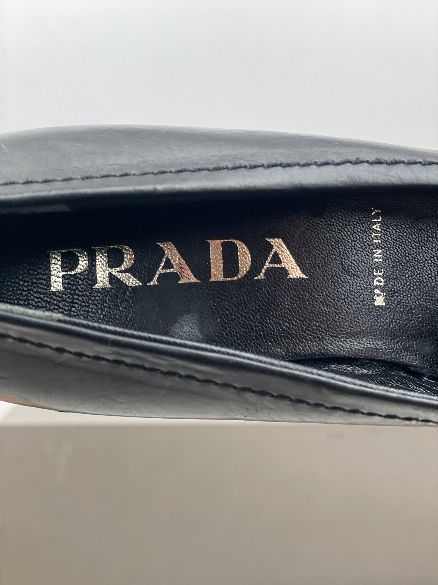 Prada 2000s Square Toe Loafer Pump Heels