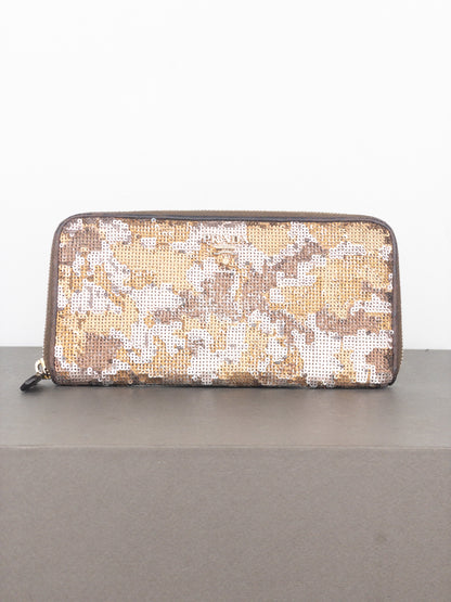 Prada 2010s Sequin Camouflage Clutch Zipper Wallet