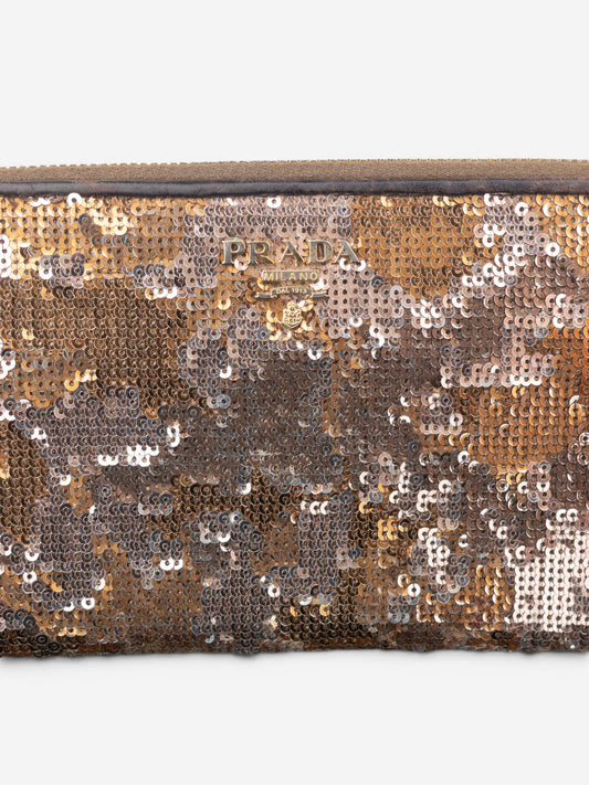 Prada 2010s Sequin Camouflage Clutch Zipper Wallet – photo 5