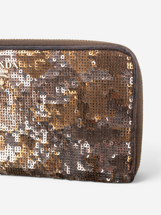 Prada 2010s Sequin Camouflage Clutch Zipper Wallet – photo 7