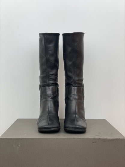Prada AW99 Square-Toe Sculptural Heel Boots