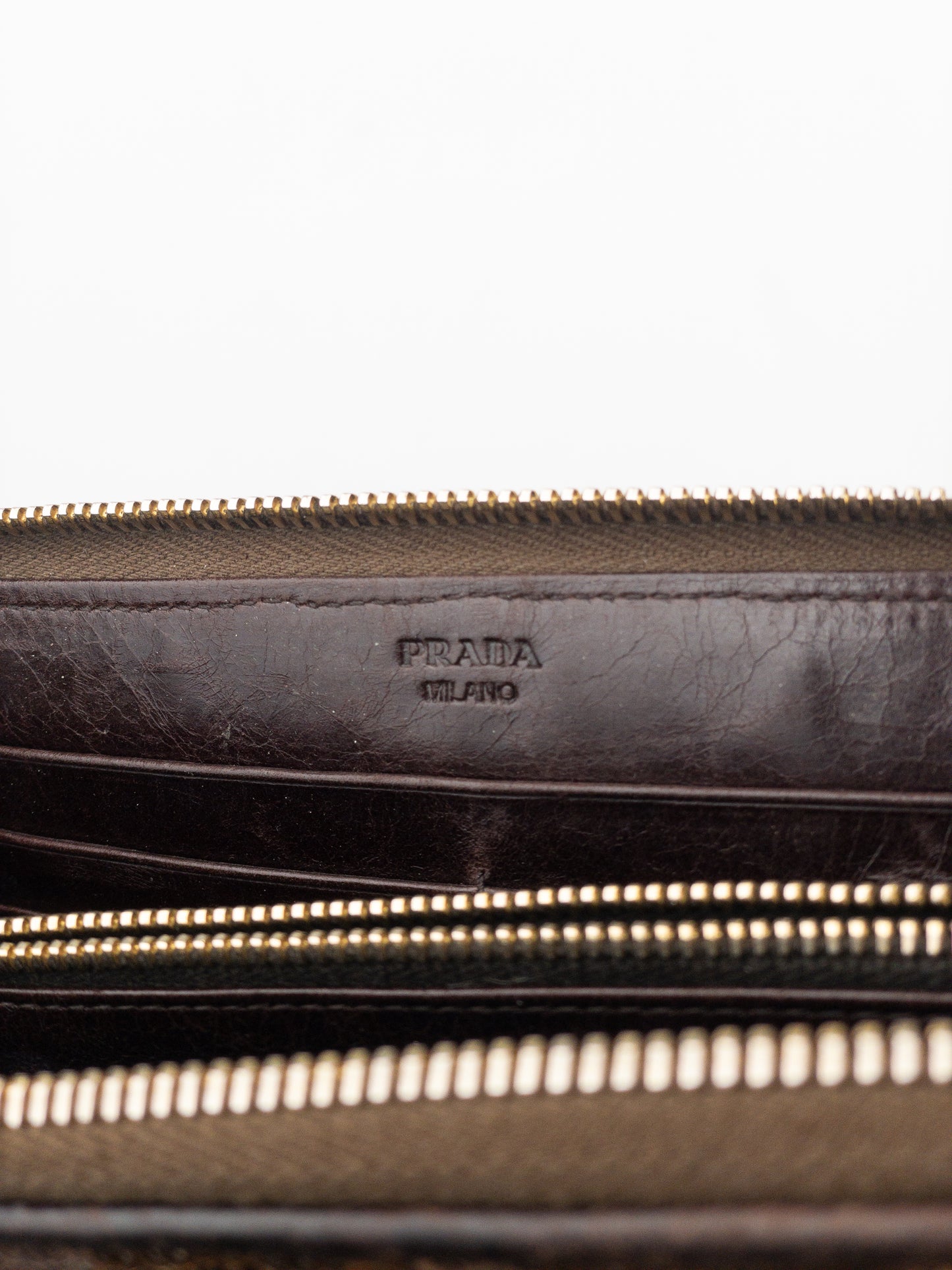 Prada 2010s Sequin Camouflage Clutch Zipper Wallet