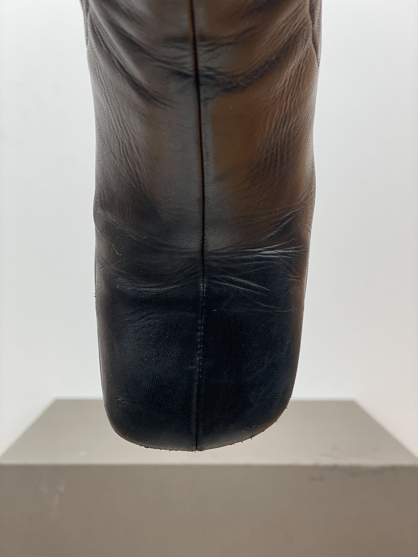 Prada AW99 Square-Toe Sculptural Heel Boots