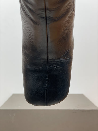 Prada AW99 Square-Toe Sculptural Heel Boots