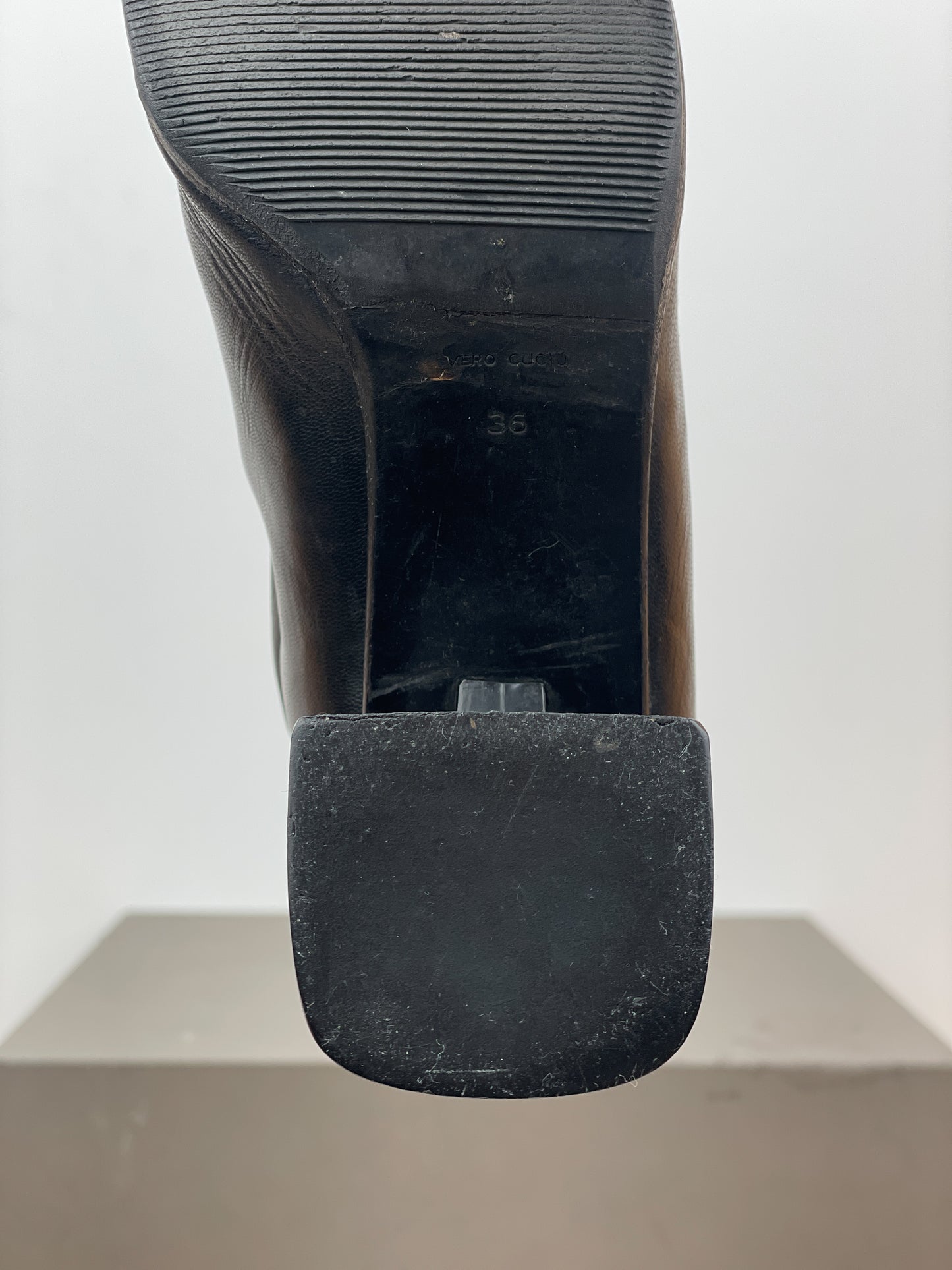 Prada AW99 Square-Toe Sculptural Heel Boots