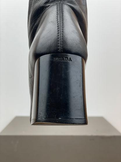 Prada AW99 Square-Toe Sculptural Heel Boots