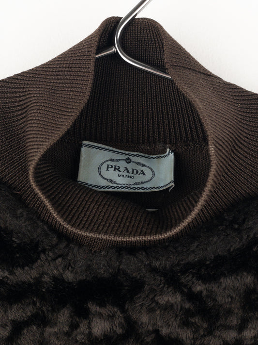 Prada AW98 Astrakhan Fur Turtleneck Knit Sweater – photo 5