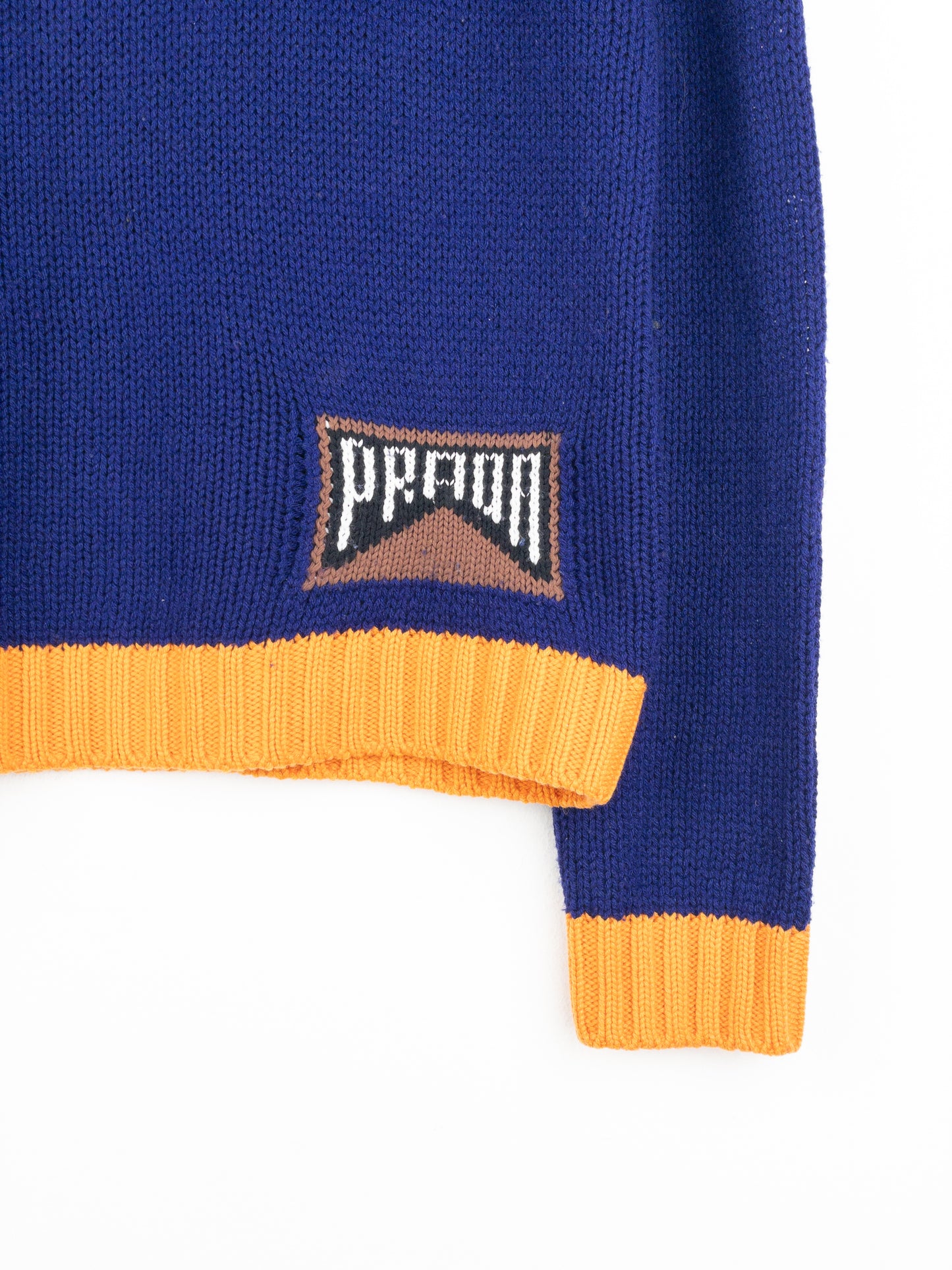 Prada AW18 Graphic Race Logo Knit Sweater