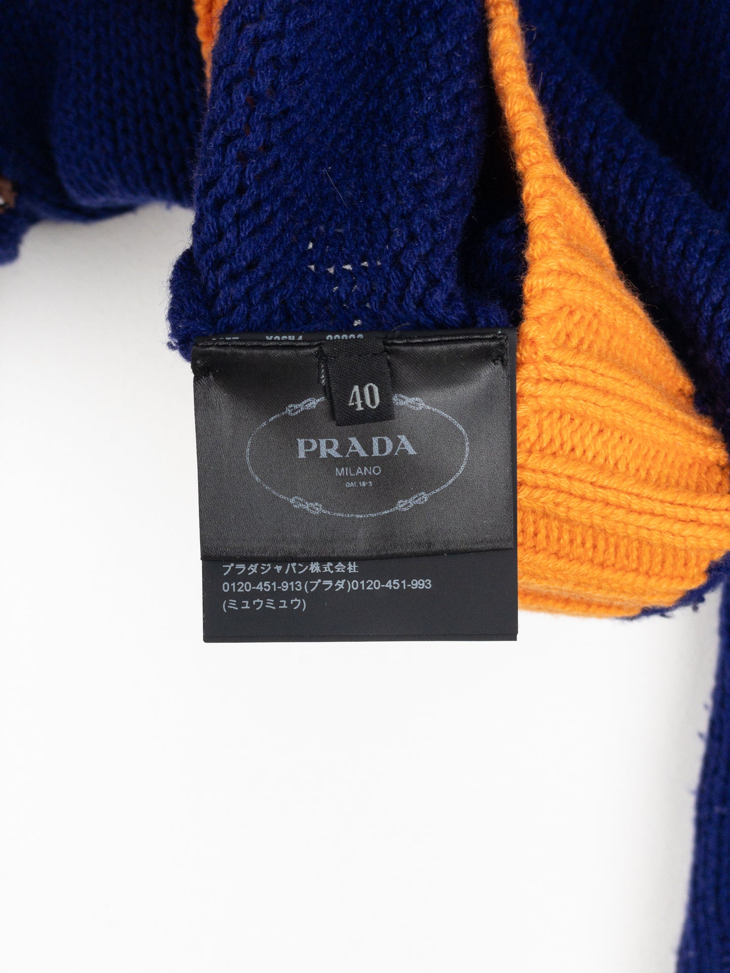 Prada AW18 Graphic Race Logo Knit Sweater