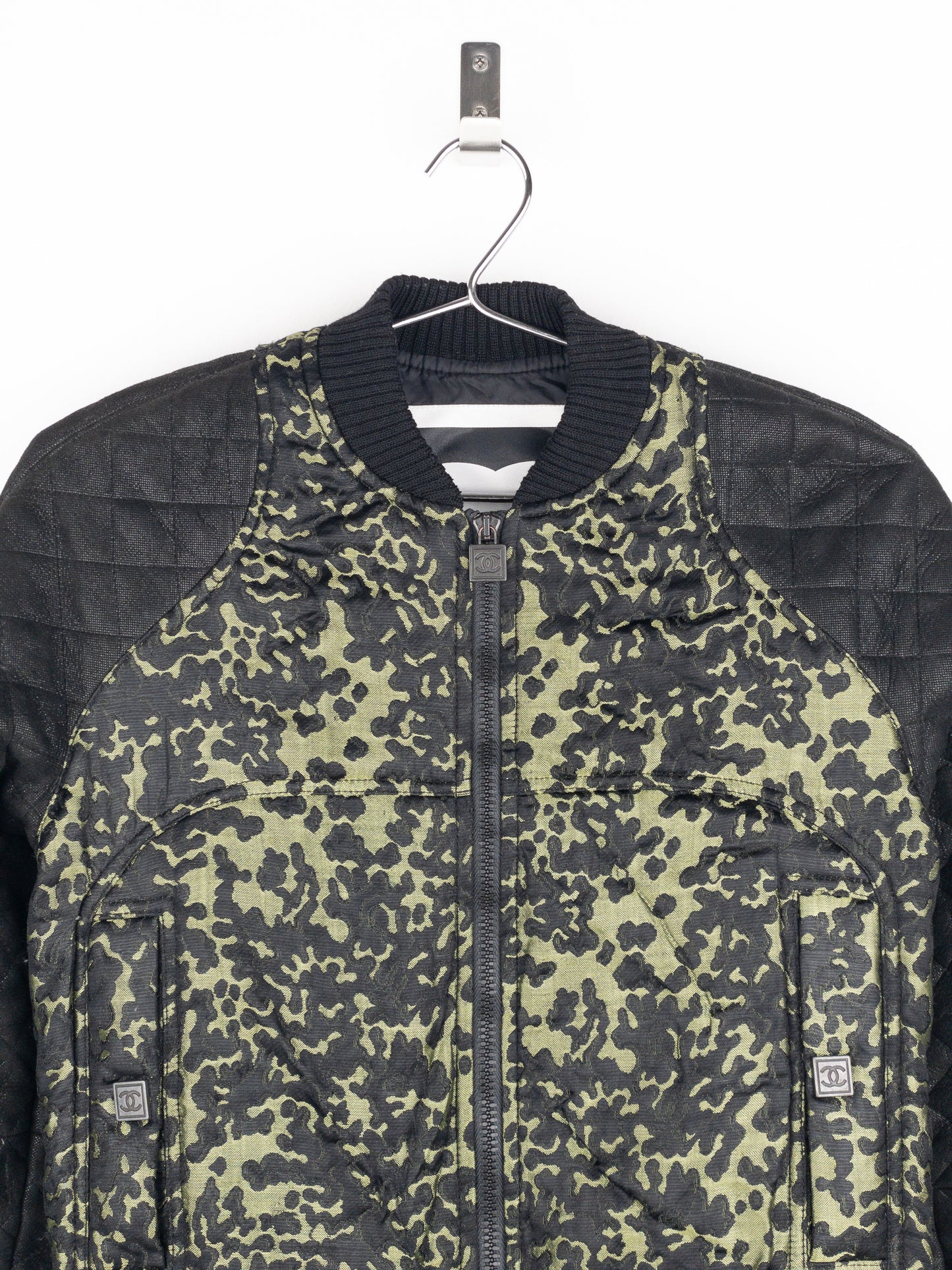 Chanel by Karl Lagerfeld 2000s Quilted Camouflage Bomber Jacket