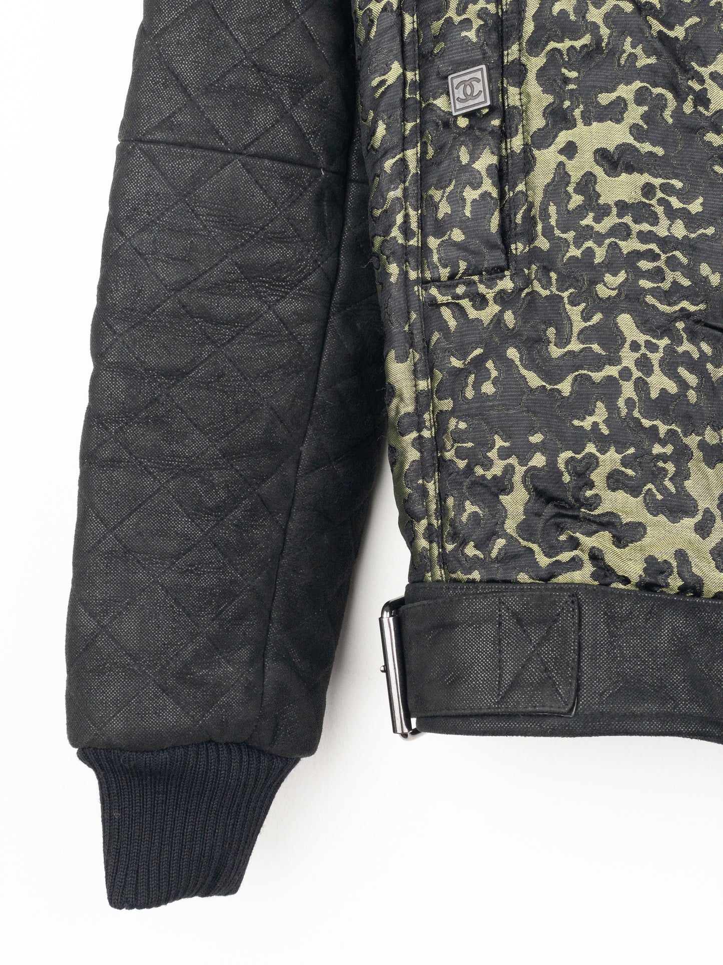 Chanel by Karl Lagerfeld 2000s Quilted Camouflage Bomber Jacket