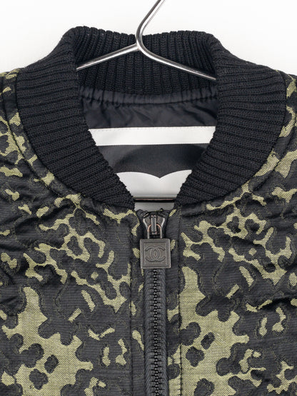 Chanel by Karl Lagerfeld 2000s Quilted Camouflage Bomber Jacket