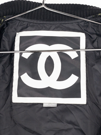 Chanel by Karl Lagerfeld 2000s Quilted Camouflage Bomber Jacket