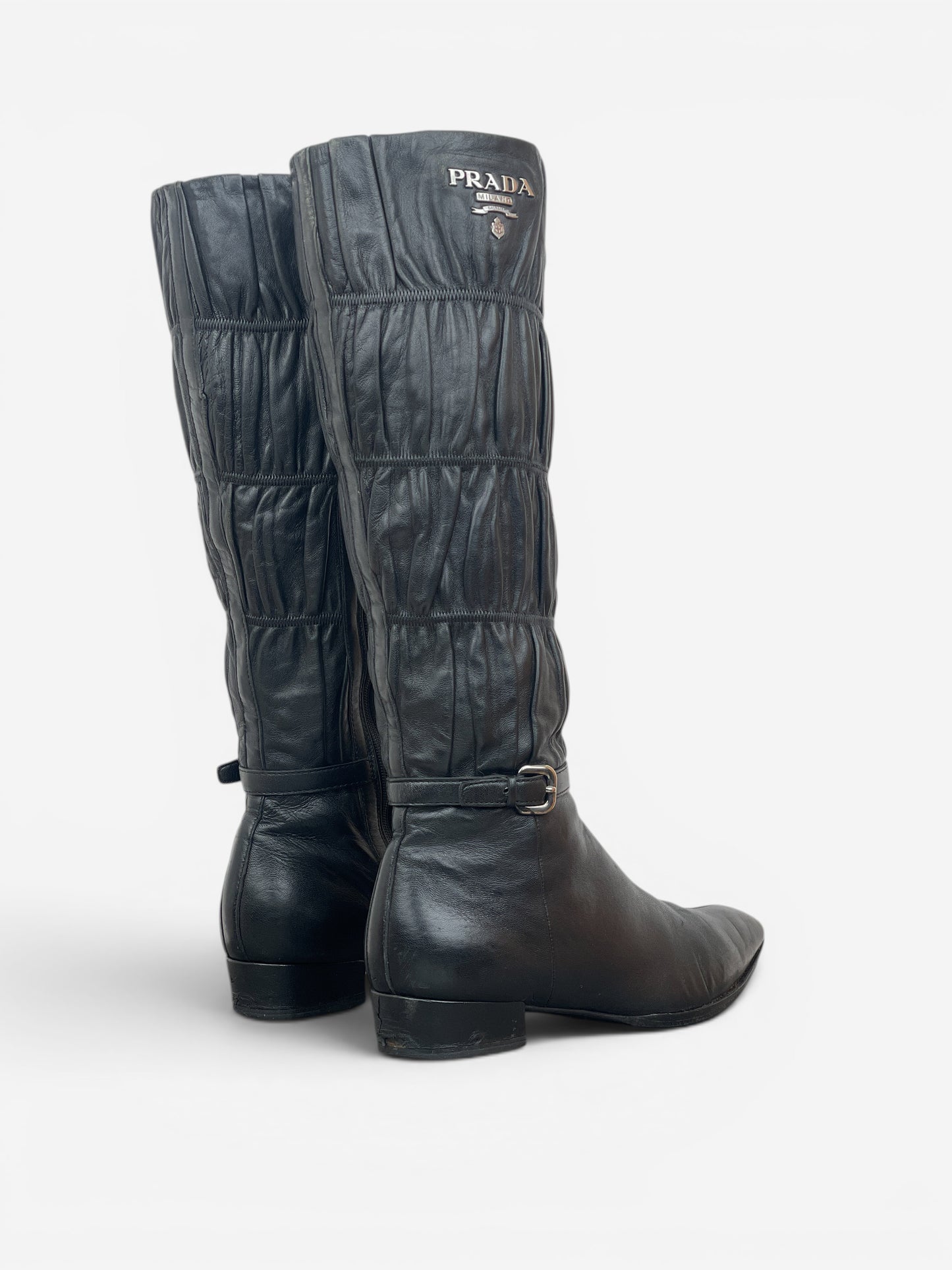 Prada 2000s Knee-High Ruffle Heel Boots – photo 2