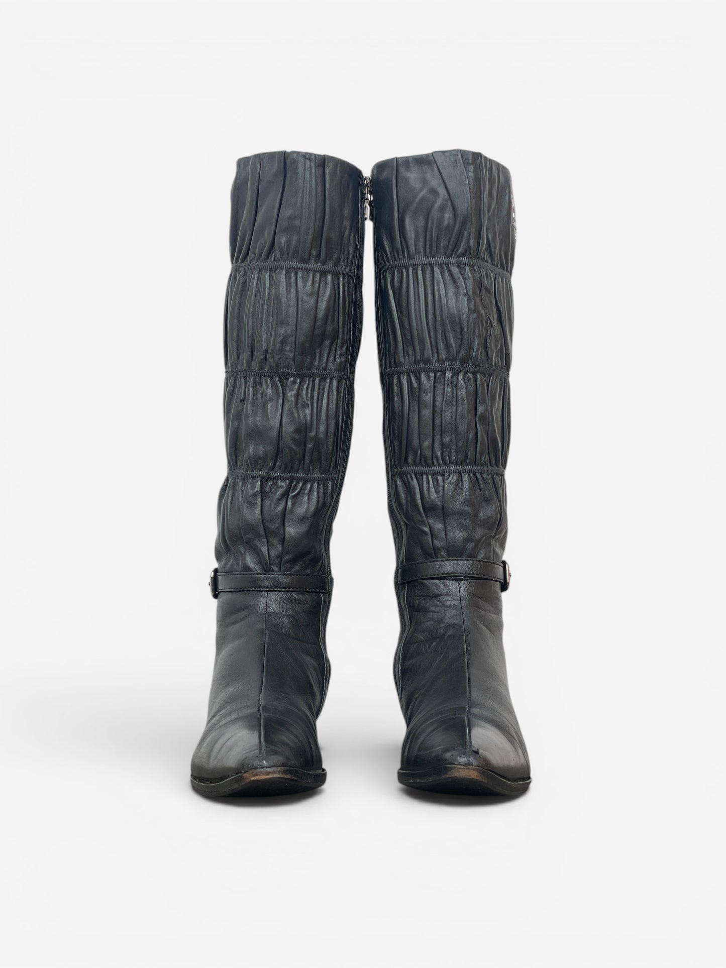 Prada 2000s Knee-High Ruffle Heel Boots – photo 5