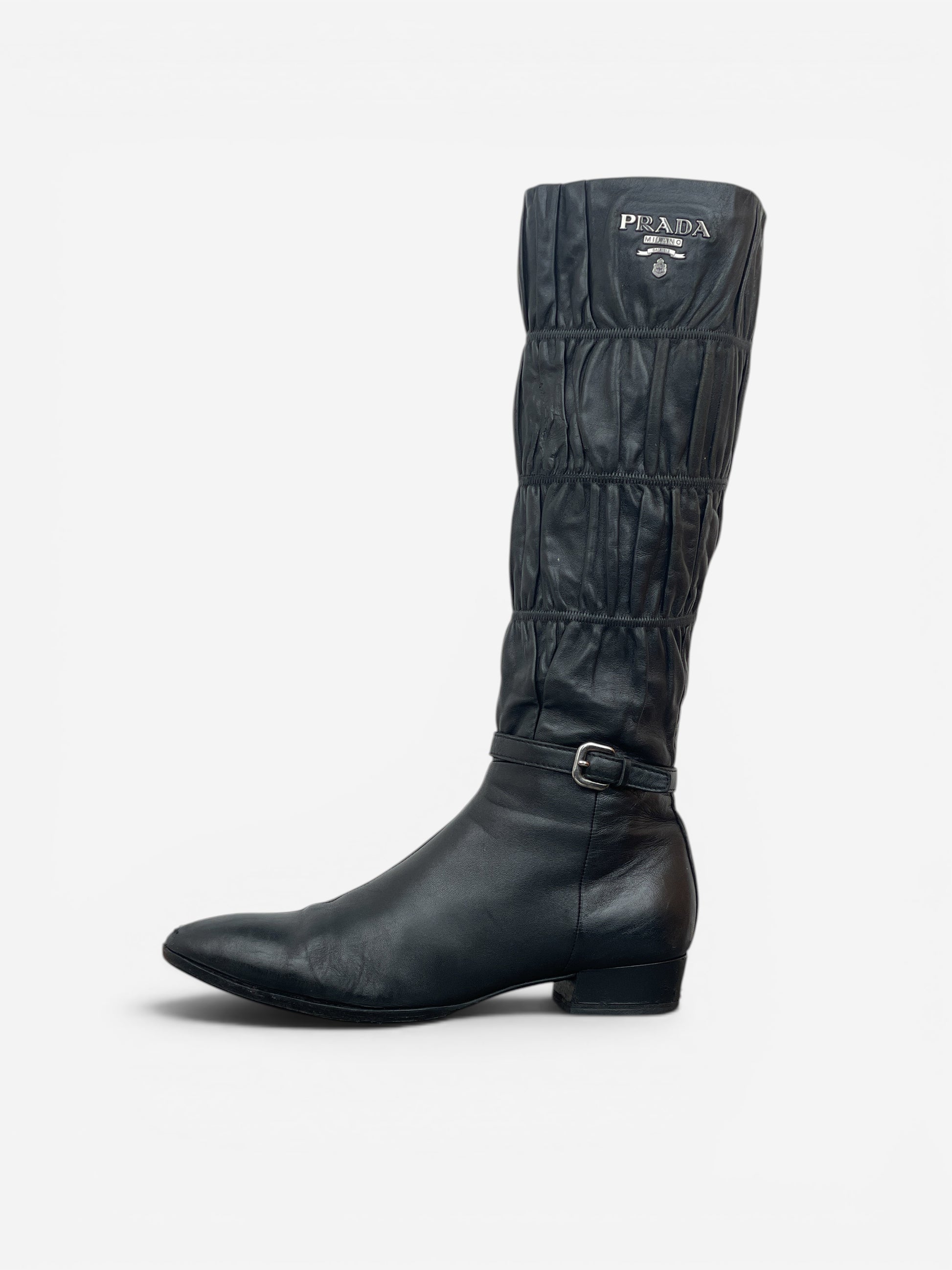Prada 2000s Knee-High Ruffle Heel Boots – photo 3