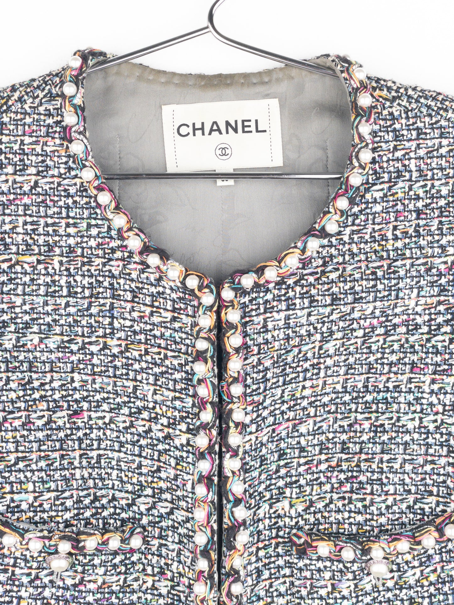 Chanel by Karl Lagerfeld SS17 Pearl Trim Tweed Vest