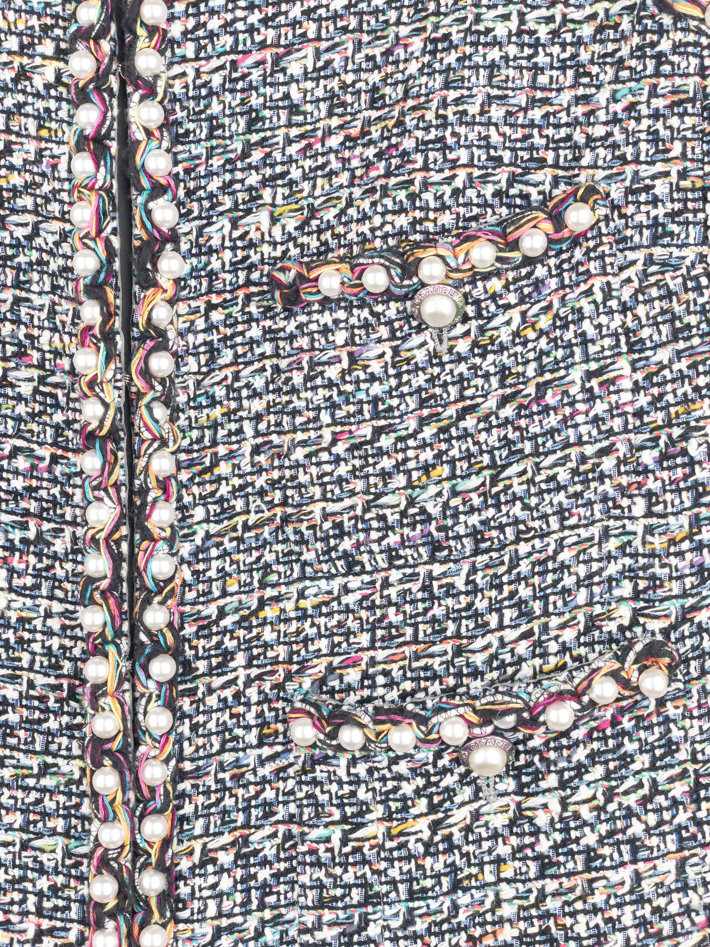 Chanel by Karl Lagerfeld SS17 Pearl Trim Tweed Vest