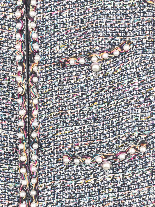 Chanel by Karl Lagerfeld SS17 Pearl Trim Tweed Vest
