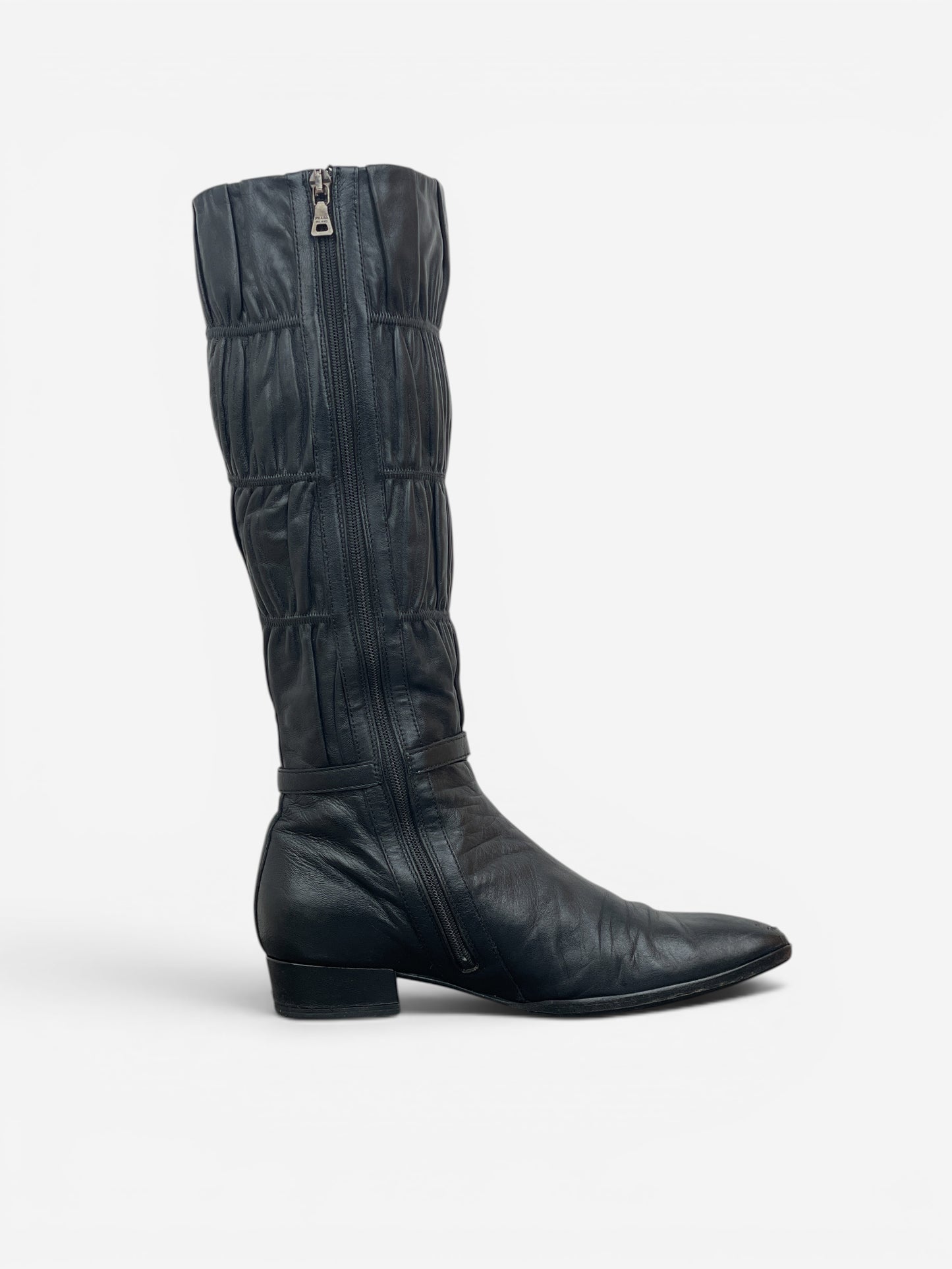 Prada 2000s Knee-High Ruffle Heel Boots – photo 4