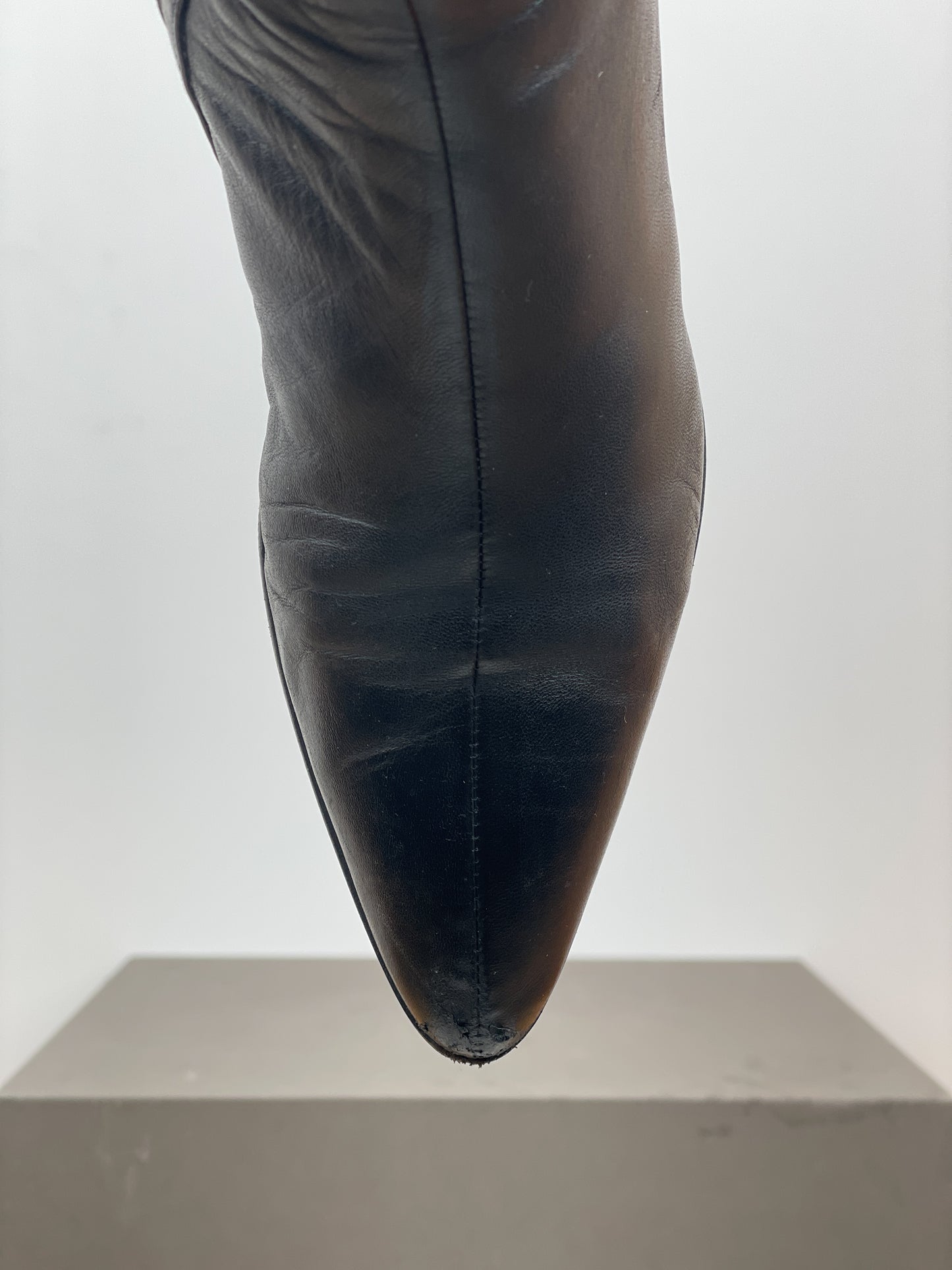 Prada 2000s Knee-High Ruffle Heel Boots